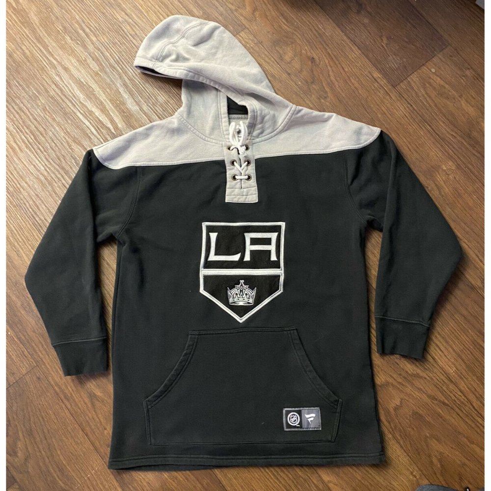 NHL Fanatics  LA Kings Hockey Hoodie Black Gray White Causeway Collection Medium